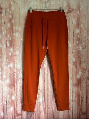 Halara Orange SoftlyZero Plush High Waist Drawstring Pocket Full Length Joggers